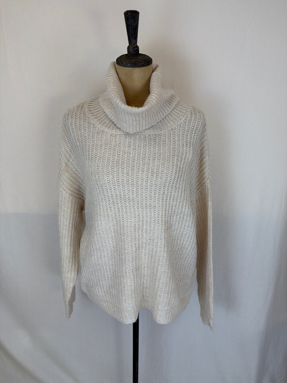 NWT Soya Concept Cream Light Weight Cowl Neck Sweater XLarge #0437